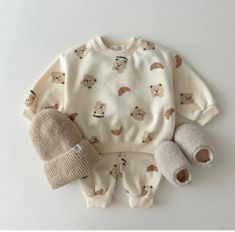 دو تکه اسپرت بچگانه نخکتان خرسی با کیفیت عالی