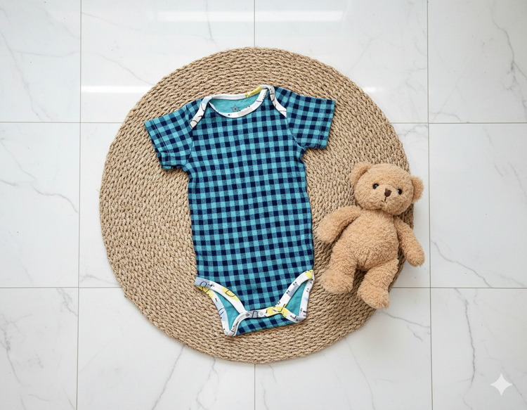 بادی وارداتی آبی سایز ۳ تا ۶ ماه