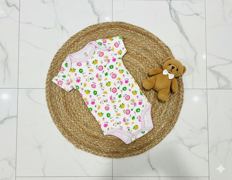 بادی وارداتی گل گلی سایز ۶ ماه