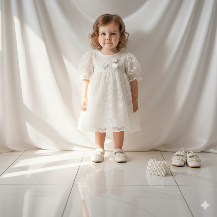 پیراهن مجلسی دانتل دخترانه وارداتی