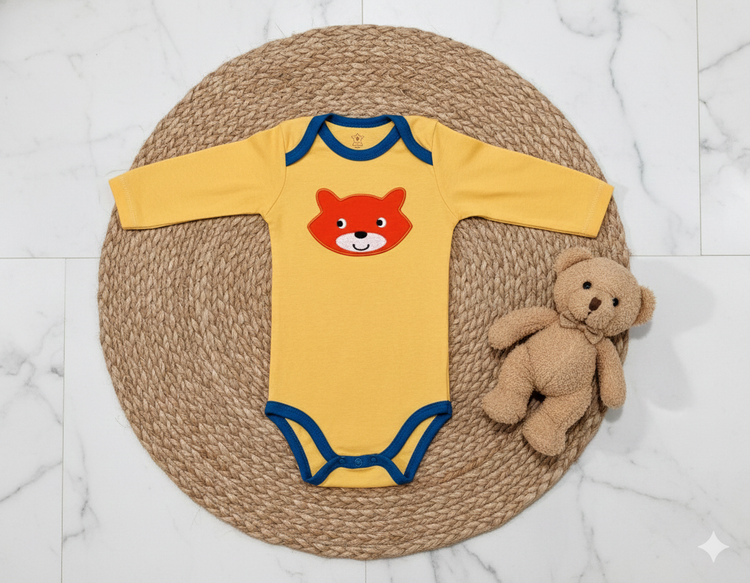 بادی زیردکمه وارداتی نارنجی ضدحساسیت ۹ ماه